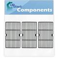 3 Pack BBQ Grill Cooking Grates Replacement for Broil King Sovereign 90 Broil King Sovereign 20 Broil King Sovereign 70 Charbroil 463251605 Charbroil 463251713 463240904 - Cast Iron Grid 16 3/4
