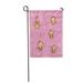 LADDKE Brown Cute Cartoon Monkey Pattern Continued Pink Baby Banana Garden Flag Decorative Flag House Banner 12x18 inch