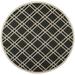 SAFAVIEH Courtyard Jasper Geometric Bordered Indoor/Outdoor Area Rug 7 10 x 7 10 Round Black/Beige