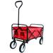 Collapsible Wagon with Wheels SEGMART Garden Cart Foldable Wagon Wagon for Groceries with Cup Holder Grocery Wagon with Adjustable Handle Beach Wagon for Sand Park Garden Camping Red H858