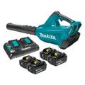 Makita 18V X2 LXT Cordless Electric Handheld Leaf Blower + 4 Batteries & Charger