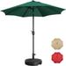 SmileMart 9FT 8 Ribs Tilt Patio Umbrella with 20 Patio Umbrella Base Dark Green