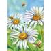 Toland Home Garden Honey Bees And Daisies Summer Spring Garden Flag Double Sided 12x18 Inch