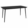 Lixada Garden Dining Table Black 59.1 x31.5 x29.1 Steel and Glass