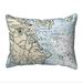 Betsy Drake Annapolis - MD Nautical Map Extra Large Zippered Indoor & Outdoor Pillow