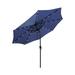 WestinTrends Cyrus 9 Ft Outdoor Patio Umbrella Solar Powered 32 LED Light Umbrella with Tilt and Crank for Garden Deck Balcony Pool and Beach Navy Blue