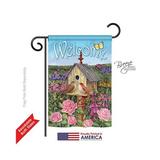 Breeze Decor 50049 Welcome Bird House 2-Sided Impression Garden Flag - 13 x 18.5 in.