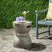 Safavieh Haruki Outdoor Modern Concrete Round Accent Table - Dark Grey