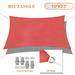 Sunshades Depot 10 x 23 Sun Shade Sail Rectangle 180 GSM HDPE Permeable Curved Edge Canopy Red Custom Size Available Commercial Grade Standard