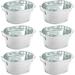 6-Pack Small Galvanized Planter with Handles Outdoor Flower Pots for Party Favors Galvanized Tub Event Centerpieces Rustic-Style Home Decorations (7.5x6.4x4 in)
