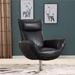 Home Roots Contemporary Leather Lounge Chair Black - 43 in.