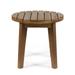 GDF Studio Parker Outdoor Acacia Wood Slat Top Circular Side Table Teak