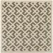 SAFAVIEH Courtyard Alvin Geometric Indoor/Outdoor Area Rug 6 7 x 6 7 Square Grey/Bone