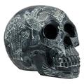 Ebros Black Egyptian Gods Paranormal Voodoo Scarab Beetle Skull Statue 8.5 L