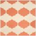 SAFAVIEH Courtyard Elwyn Geometric Trellis Indoor/Outdoor Area Rug 5 3 x 5 3 Square Beige/Terracotta