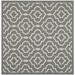 Safavieh Courtyard Alexa Geometric Indoor/Outdoor Area Rug 5 3 x 5 3 Square Anthracite/Beige