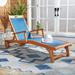 SAFAVIEH Outdoor Collection Kamson Chaise Sunlounger Natural/Navy
