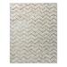 Gertmenian Chaise Gilas Modern Chevron ZigZag Ivory/Grey Soft Plush Ivory Shag Area Rug Cream/Onyx 6 x 7 6 x 9