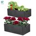 Deago 2Pcs Fabric Raised Garden Bed Reusable Square Large Grow Bag Fabric Pots Vegetable Planting Bag with Handles Planting Pots for Plants Flowers Vegetables (Black)