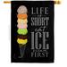 Eat Ice Cream First House Flag Food Sweet Decoration Banner Small Garden Yard Gift Double-Sided Made In USA 28 X 40