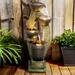 Watnature 40 H Outdoor Water Fountain - 4 Crocks Outdoor Modern Outdoor Waterfall with Contemporary Design for Garden Patio Deck Porch Backyard and Home Art DÃ©cor