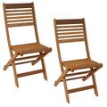 Sunnydaze Meranti Wood Outdoor Folding Patio Chairs - Set of 2