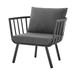 Contemporary Modern Urban Designer Outdoor Patio Balcony Garden Furniture Armchair Lounge Chair Aluminum Fabric Grey Gray