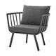 Contemporary Modern Urban Designer Outdoor Patio Balcony Garden Furniture Armchair Lounge Chair Aluminum Fabric Grey Gray