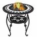 Anself Fire Pit Table with Ceramic Storage Shelf Steel Frame Wood Burning Firepit Log Grate Black and White for BBQ Camping Backyard Garden Beaches Park 26.8 x 26.8 x 23.6 Inches (L x W x H)