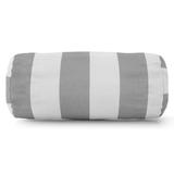 Majestic Home Goods Indoor Outdoor Gray Vertical Stripe Round Bolster Decorative Throw Pillow 18.5 in L x 8 in W x 8 in H