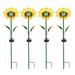 Better Homes & Gardens 30.3 Sunflower Solar Powered Glass Garden Stakes (4 Pieces)