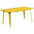 Flash Furniture Commercial Grade 31.5 x 63 Rectangular Yellow Metal Indoor-Outdoor Table