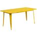 Flash Furniture Commercial Grade 31.5 x 63 Rectangular Yellow Metal Indoor-Outdoor Table