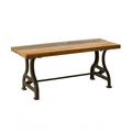 Plow & Hearth Birmingham Indoor/Outdoor Reclaimed Wood Bench With Iron Base