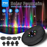 1Pcs Colorful 6 Lights 7V/3W Solar Fountain IP68 Waterproof Pools Fountains Swimming Pump Panel Floating Solar Powered Fountains For Garden Pond Fish Tank Pool Outdoor Decor
