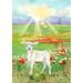 Toland Home Garden Lamb at Dawn Farm Spring Flag Double Sided 28x40 Inch
