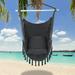 Large Hammock Chair Swing Relax Hanging Rope Swing Chair with Detachable Metal Support Bar & Two Seat Cushions Cotton Hammock Chair Swing Seat for Yard Bedroom Patio Porch Indoor Outdoor B1533