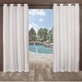 Exclusive Home Delano Heavyweight Textured Indoor/Outdoor Grommet Top Curtain Panel Pair 54 x96 Winter White