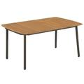 Patio Table 59 x35.4 x28.3 Solid Acacia Wood and Steel
