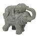 LuxenHome Gray MgO Monk and Elephant Garden Statue