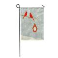 LADDKE Blue Christmas Cute Red Cardinal Bird Birdhouse on Branch in Winter Holiday Garden Flag Decorative Flag House Banner 12x18 inch