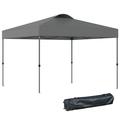 Outsunny 10 x 10 Pop Up Canopy Tent Instant Sun Shelter with 3-Level Adjustable Height Top Vents and Wheeled Carry Bag for Outdoor Garden Patio Gray