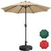 SmileMart 9FT 8 Ribs Tilt Patio Umbrella with 20 Patio Umbrella Base Tan