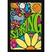 Toland Home Garden Groovy Spring Spring Flag Double Sided 28x40 Inch