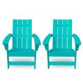 Noble House Encino Outdoor Contemporary Adirondack Chair (Set of 2) Teal