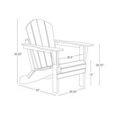 Polytrends Laguna Hdpe All Weather Outdoor Patio Foldable Adirondack Chair With Side Table (2-Piece Set) Turquoise