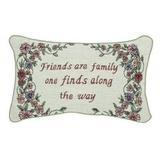 manual 12.5 x 8.5-inch decorative throw pillow friends are family
