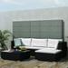 Dcenta 5 Piece Outdoor Conversation Set Sectional Sofa Lounge with Coffee Table and Ottoman Set Cushioned Poly Rattan Garden Patio Pool Backyard Balcony Lawn Furniture