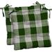 RSH DÃ©cor Indoor Outdoor Set of 2 Tufted Dining Chair Seat Cushions 19 x 19 x 3 Green Buffalo Plaid