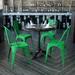 BizChair Commercial Grade 4 Pack Distressed Green Metal Indoor-Outdoor Stackable Chair